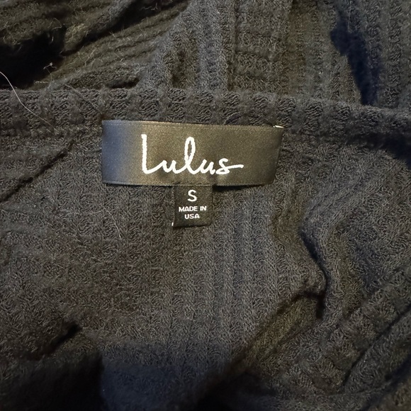 Lulu's Black Ribbed Long Sleeve Tee - Picture 4 of 4